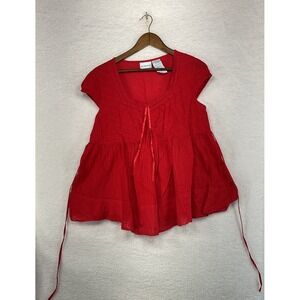 Announcements Maternity Cherry Tomatoe Red Blouse XL 16/18
